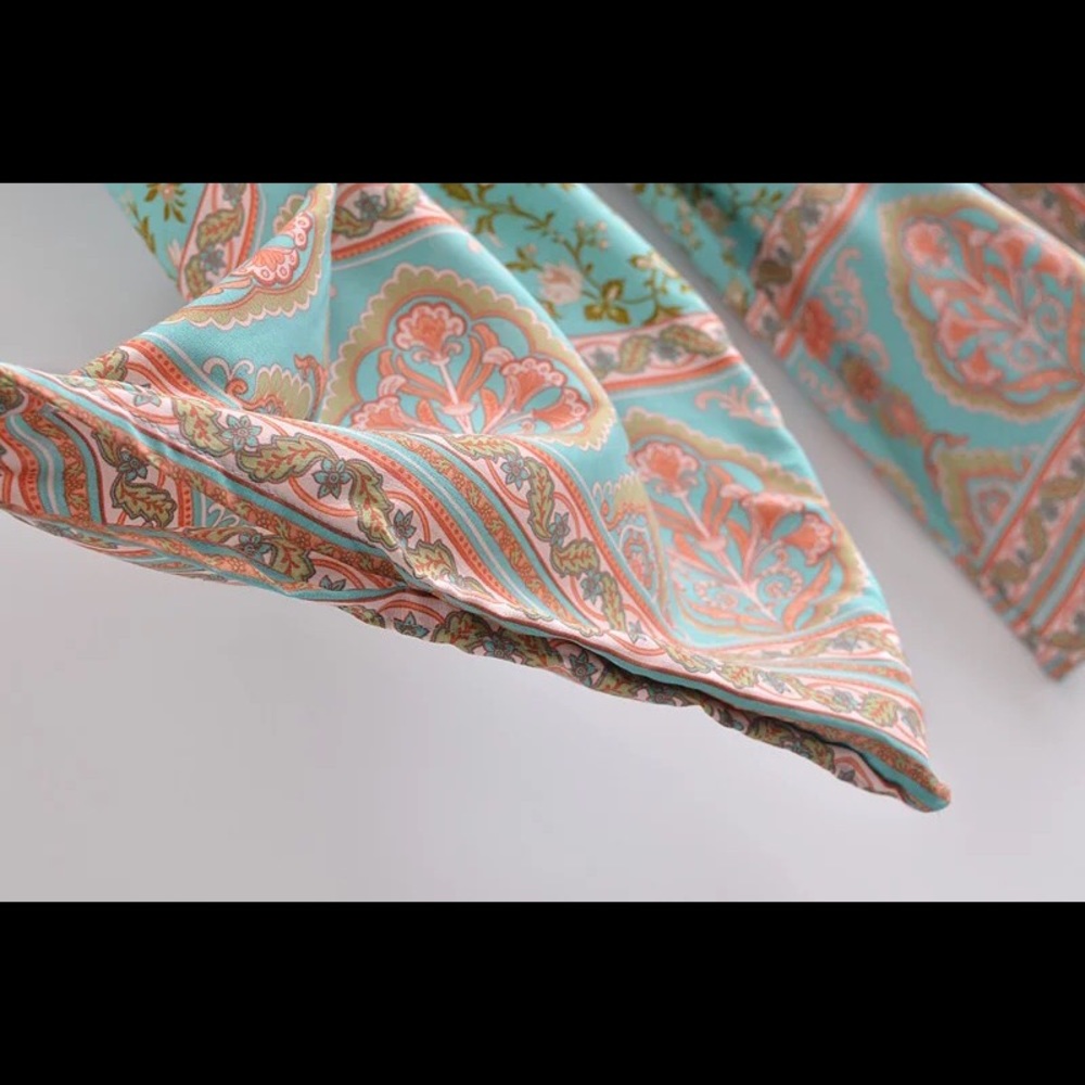 Minted Pink Lotus Vintage Boho Cotton Kimono Robe - Picture 7 of 8